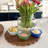 Scalloped Round Cutting Board Charger - Natural
