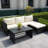 3 Piece Patio Conversation Sofa Seating Group With Cushions-433979922