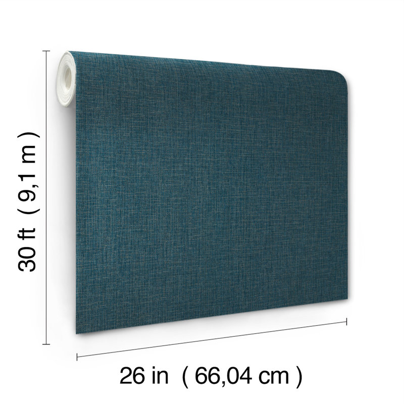 Su Tela Wallpaper, Indigo, 30' L x 26" W