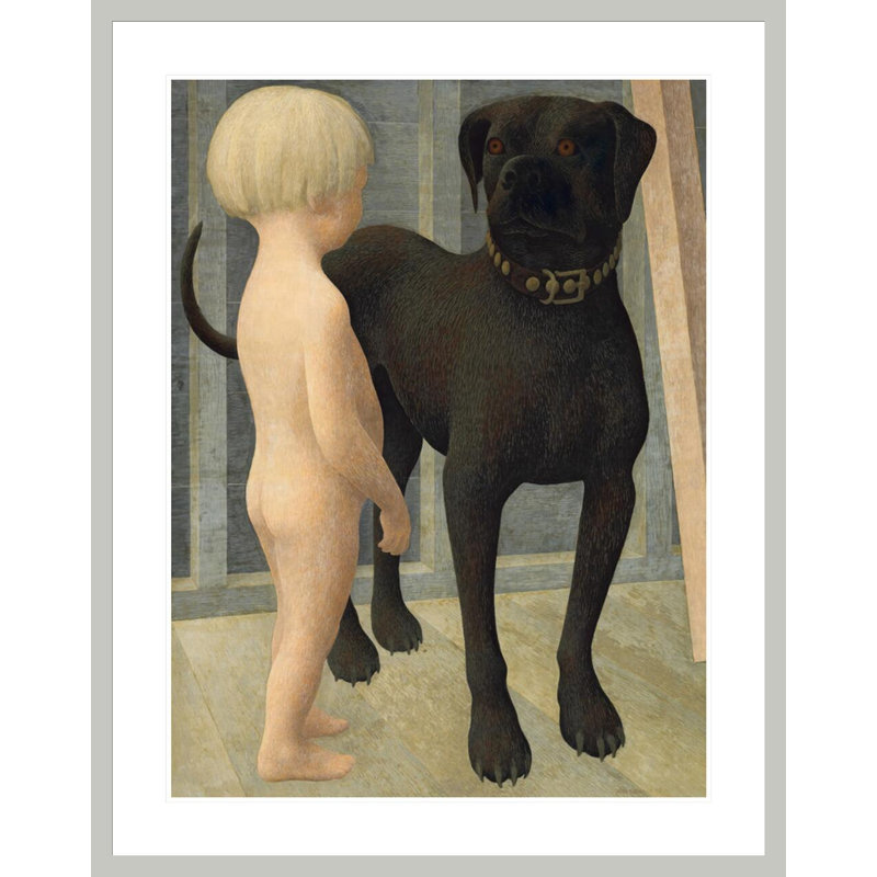 «Child and Dog» par Alex Colville - impression giclée encadrée, H 41,5 po x l 32,84 po