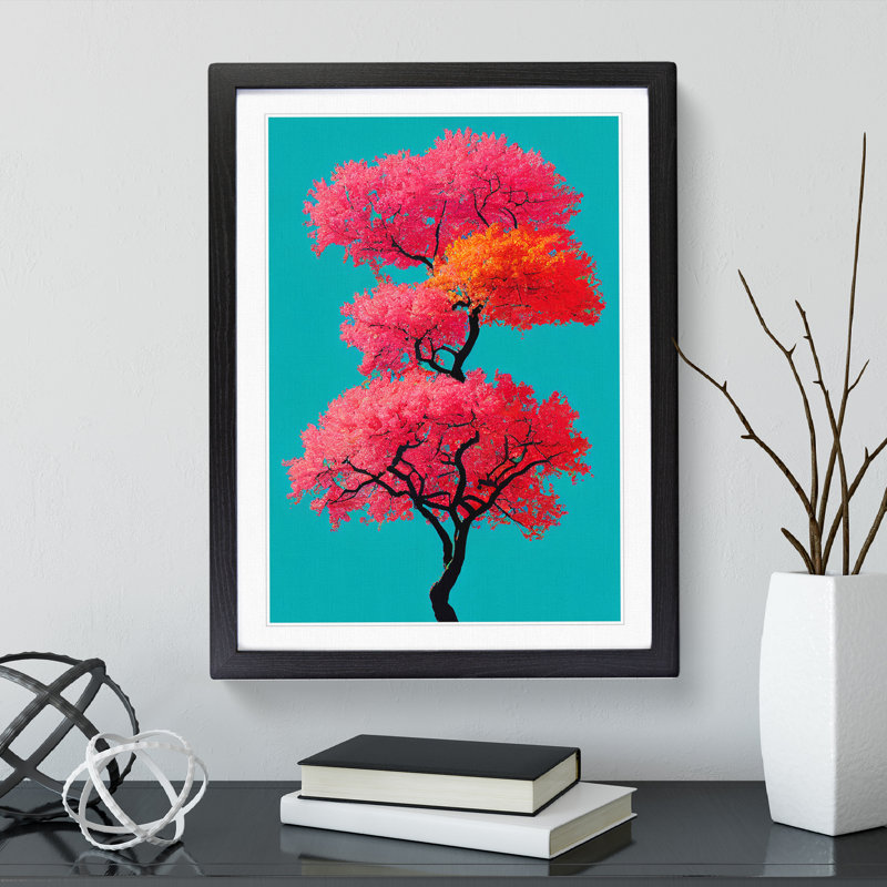 Cherry Blossom Tree No.2 - Single Picture Frame Print, Black, 64cm H x 46cm W x 2cm D