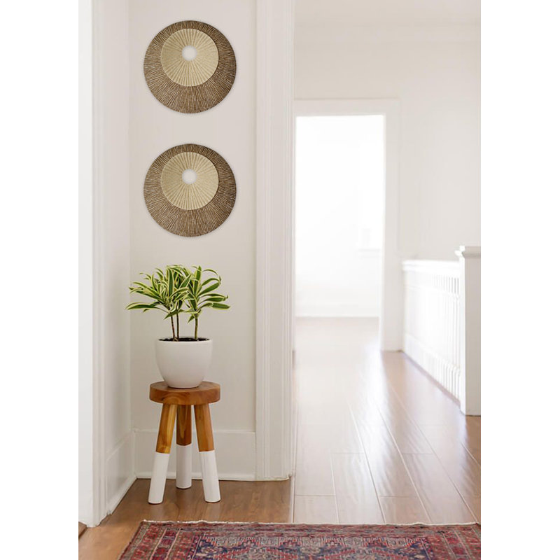 Traditional Abstract Wall Decor on Resin, 14" H x 14" W x 2" D, Brown