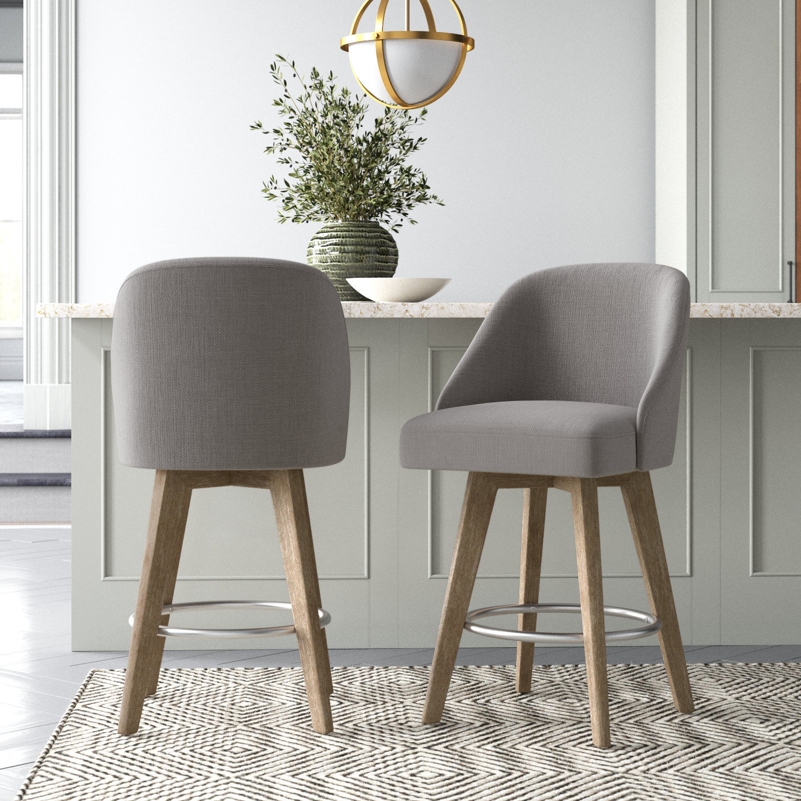 Pearce Swivel Stool, Gray, Counter Stool (25.75” Seat Height), 2