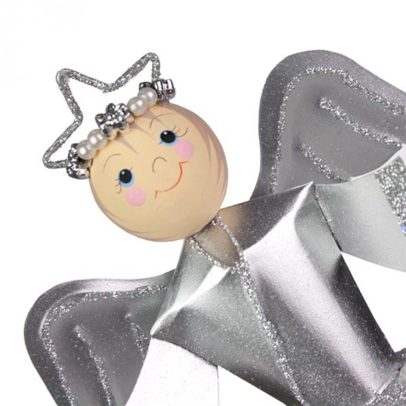 26cm Metal Ornament Accessory, Silver / White