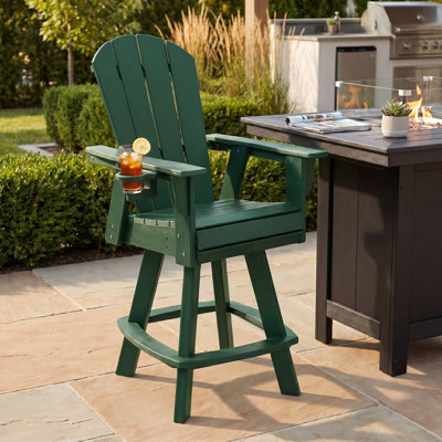 Adirondack Swivel Bar Chair with Cup Holder