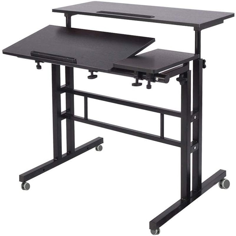 Laptop Sit-Stand Desk, Height Adjustable Standing T...