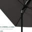 Parasol rectangulaire d'extérieur 6,5 pi x 10 pi - Gris foncé Auvent de table de patio avec résistance. Manivelle simple et inclinaison réglable. Pour une expérience pare-soleil sur mesure. Base stable Wind Vent
