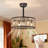 18.5 "Remote Reversible Vintage White Rattan Cage Down Rod Mount Flush Mount Ceiling Fan with Living Room/Bedroom Lighting Kit-1316238311