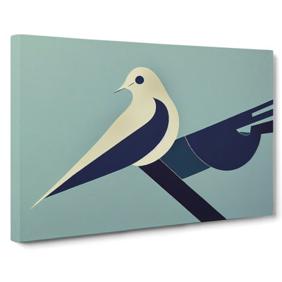 Modern Abstract Dove Bird - Wrapped Canvas