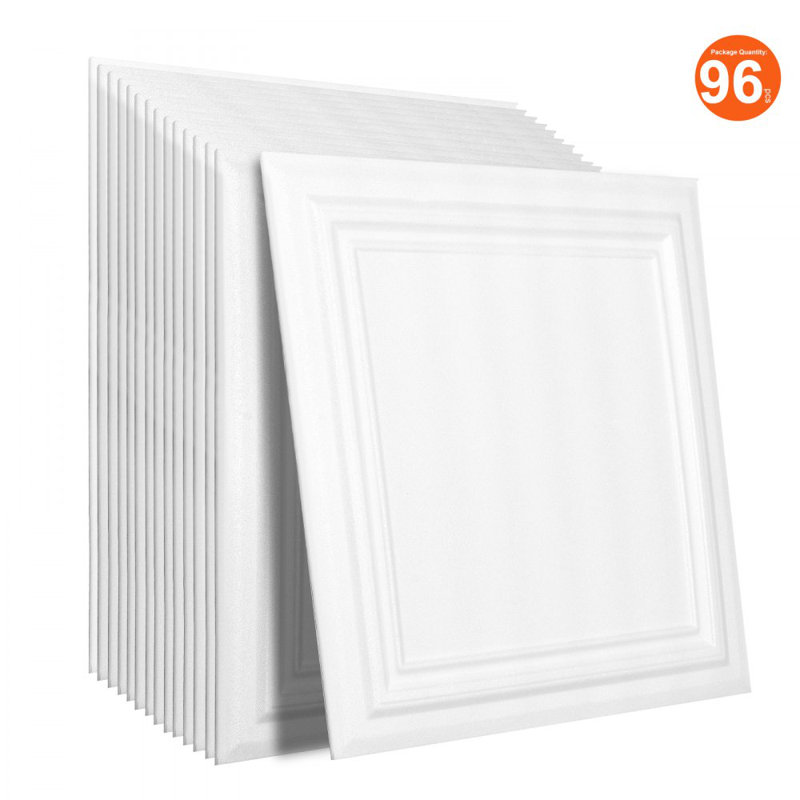 50.8cm L x 50.8cm W Smooth Polystyrene Glue Up Ceiling Tile