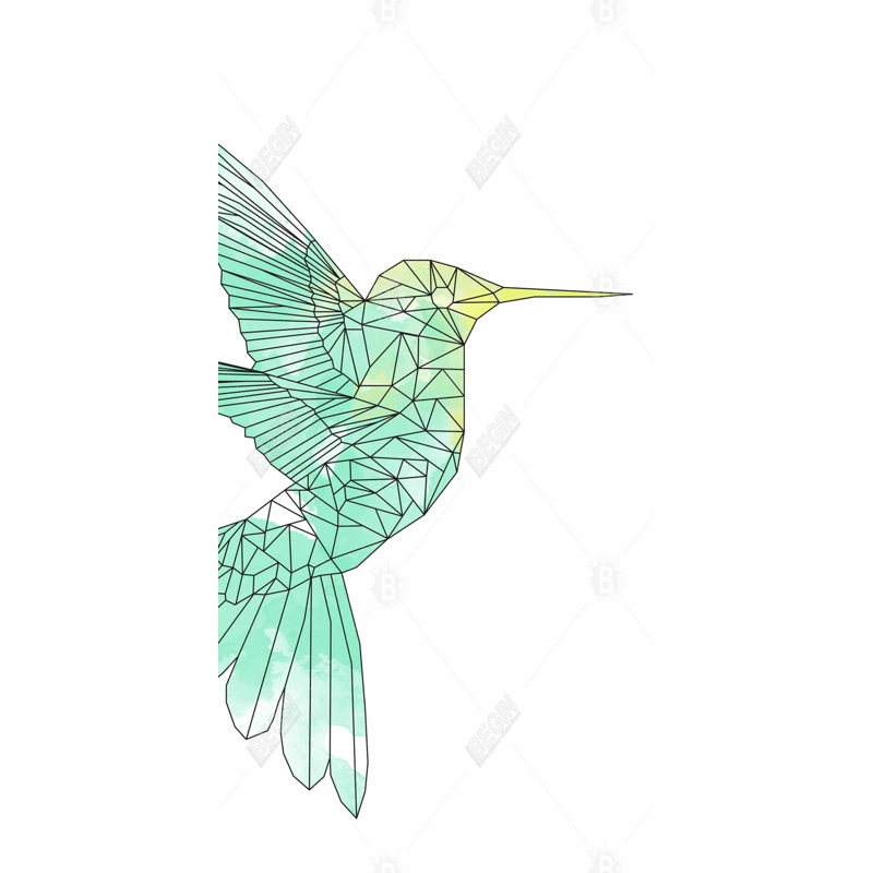 Geometric hummingbird - 15.75"x31.50" Desk mat