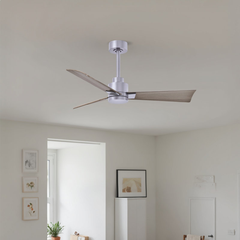 Alessandra 42'' Ceiling Fan, Gray Ash Tone, Brushed Nickel