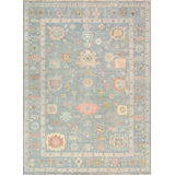 Oriental Area Rug in Light Blue