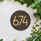 Round Modern Personalized 1-Line Wall Address Plaque