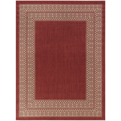 Tapis intérieur / extérieur rouge Carew