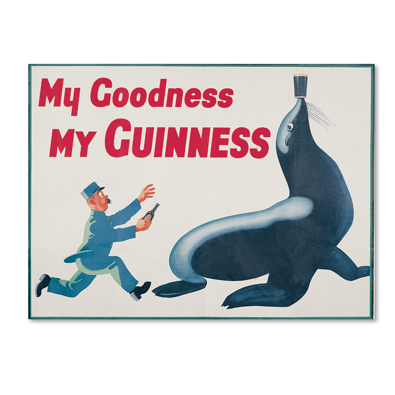 « my goodity my guinness ii », affiche rétro sur toile tendue, H 35 po x l 47 po x P 2 po