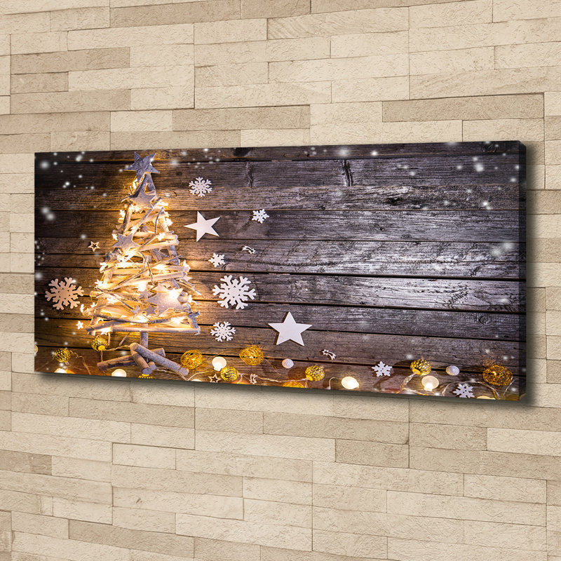 Illuminated Christmas Tree - Wrapped Canvas Print, Canvas, 50cm H x 125cm W 