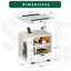Table de chevet à DEL en bois manufacturé avec station de charge, hauteur réglable