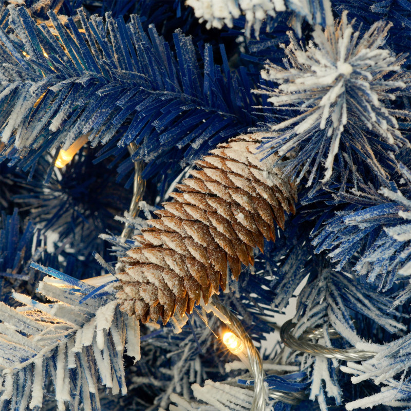 Ensemble de sapin de Noël artificiel pré-éclairé 4 pièces, guirlande, couronne et ensemble de 2 arbres d'entrée avec lumières DEL et arbre de Noël
