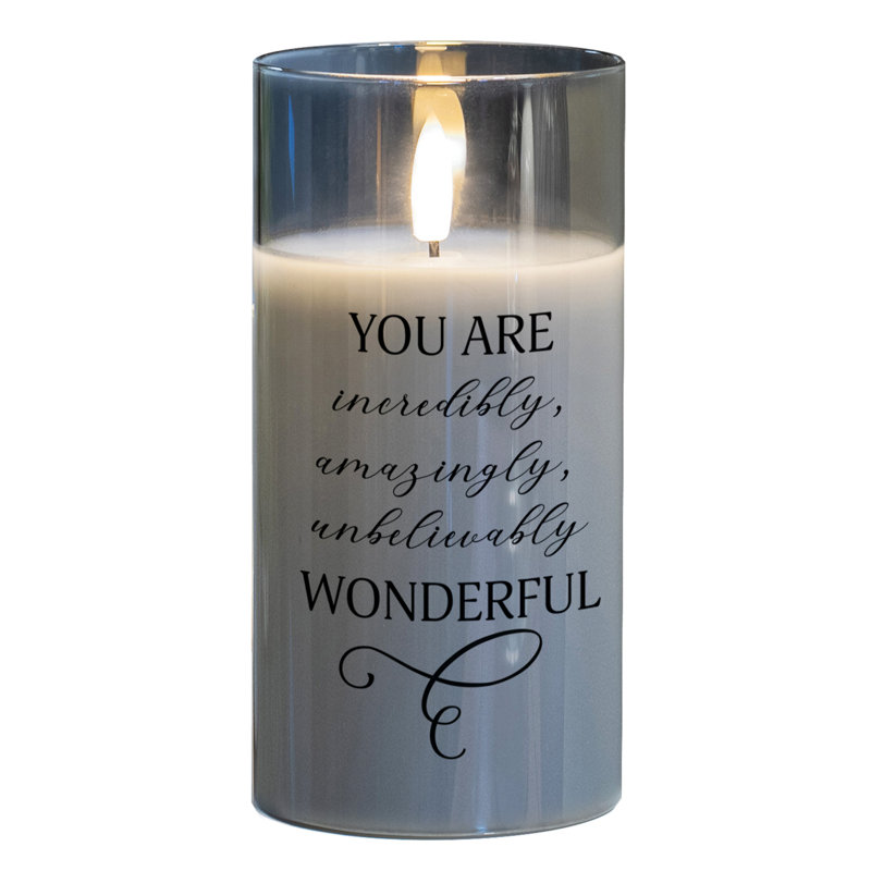 Flameless Jar Candle with Glass Holder