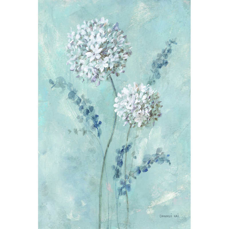 Airy Blooms II, H 18 po x l 12 po, Bleu