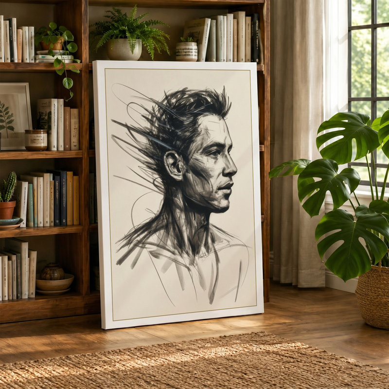 Profile in Motion Modern - Wrapped Canvas, 18x12 - 45.7 x 30.5 cm, Terracotta Border