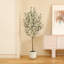 Faux olivier Adcock avec pot de fleurs ovale blanc-1860178857