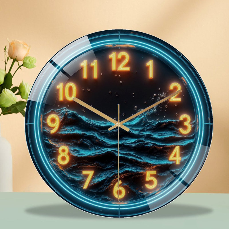 Horloge murale néon