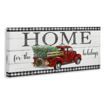 Home For Holidays Truck Canvas Wall Art by Ruane Manning