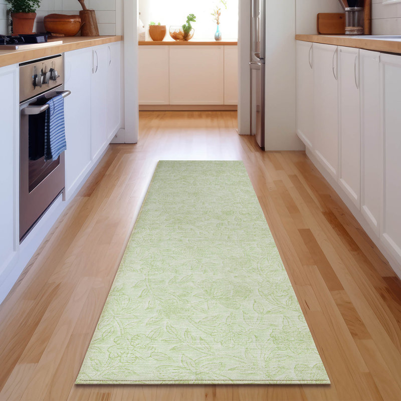 Premium Machine Washable Prisco Aloe Rug, Runner 2'3" x 7'6"