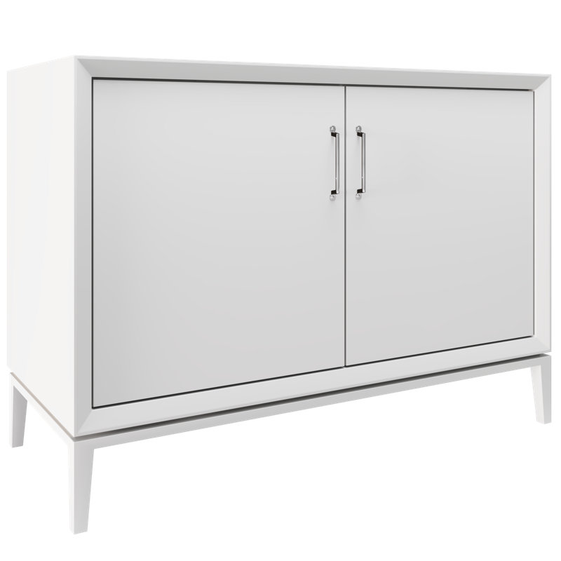 Alexandra Single Bath Vanity, Strong White, 48", Polished Chrome