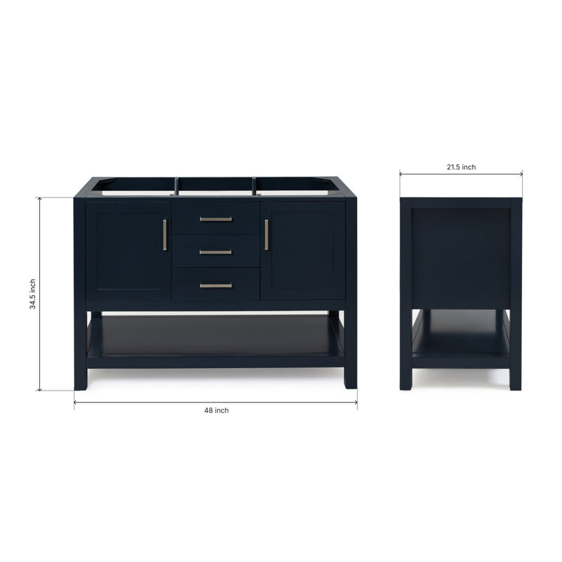 Bayhill 48'' W Single Bathroom Vanity Base, Blue