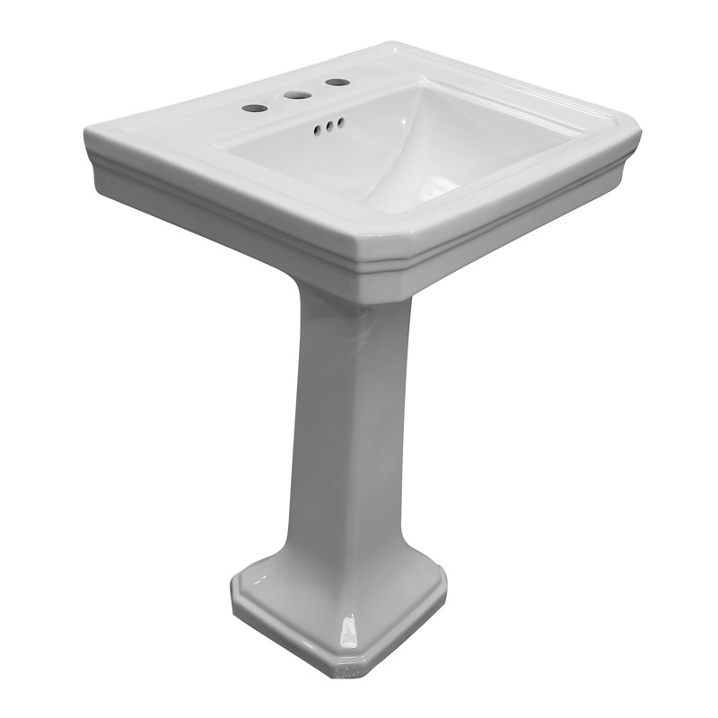 Barclay Drew 21.13'' White Vitreous China Rectangular Bathroom Sink with Overflow, 8" Centers