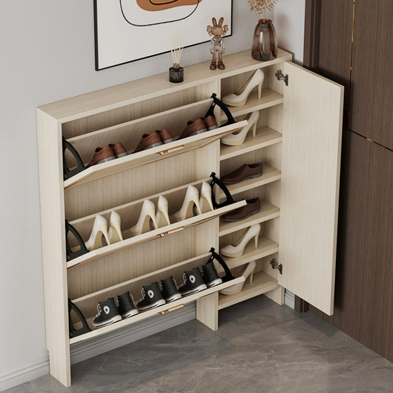 White Aluminium alloy Shoe Storage, 47.24" H x 43.31" W x 7.87" D