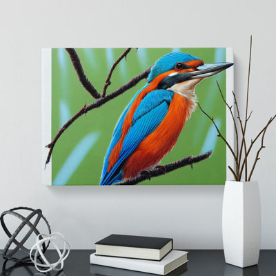 Radiant Kingfisher Bird - Wrapped Canvas Print