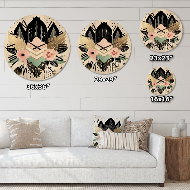Horloge murale Boho Chic, Très grand