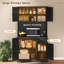 Armoire de cuisine avec station de charge 71 po, noir-1672014573