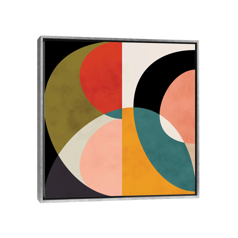«Geometric Shapes III» par Ana Rut Bré - impression d'art graphique, Sans mat, Toile avec cadre argenté
