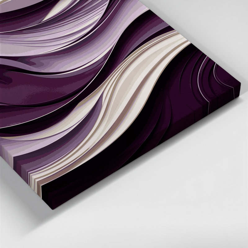 «Abstract Landscape 68», art mural sur toile mauve, H 10 po x l 8 po