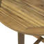 Table demi-ronde en bois naturel, pliable pour un gain d'espace, style bistro, fabriquée en bois.