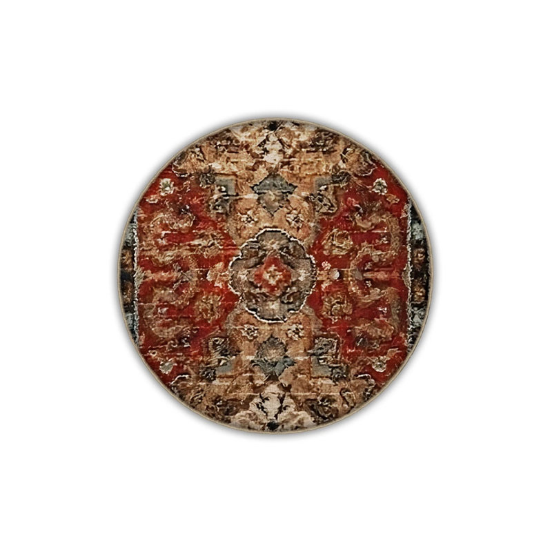 Burdy Beige Themed Traditional Motif Patterned Vintage Decorative Carpet, Rectangle 2'4" x 4'