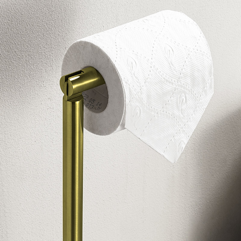 Porte-papier hygiénique sur pied SUS304, Or brossé