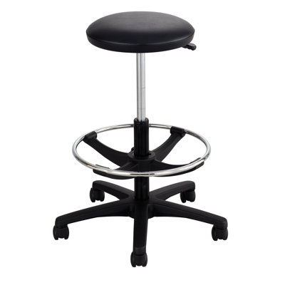 Adjustable Height Lab Stool with Footrest