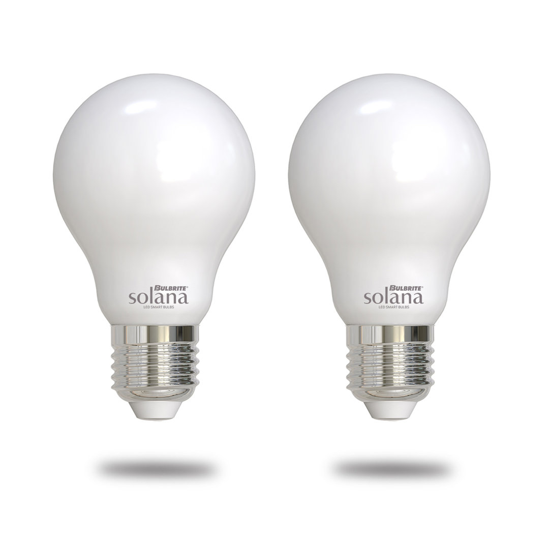40 Watt Equivalent A19 E26/Medium (Standard) 2700K LED Smart Bulb (Set of 2) Bulbrite Solana