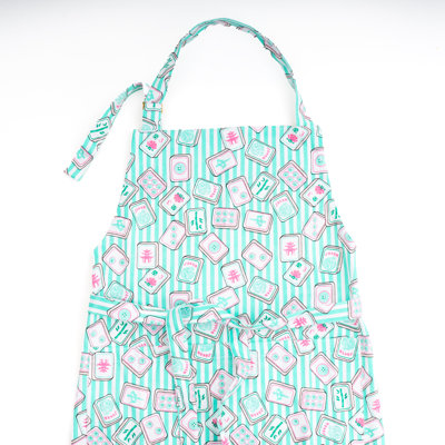 Christmas Block Print Cotton Bib Apron