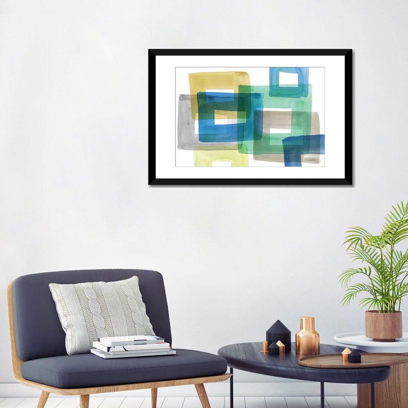 «Rodeo I», reproduction sur toile, H 16 po x l 24 po x P 1 po, Papier d'art encadré noir, Blanc