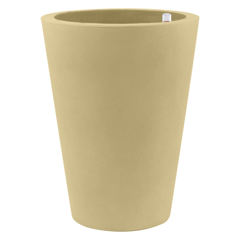 Cono Resin Pot Planter, Taupe, 31.5" H x 15.75" W x 15.75" D