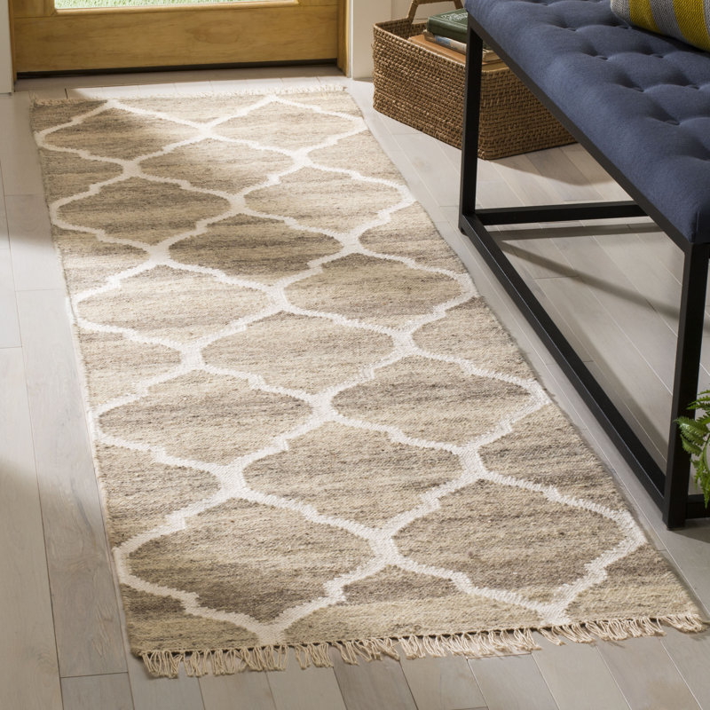 Mandell Geometric Wool Hand Woven Area Rug, Runner 69 x 244 cm