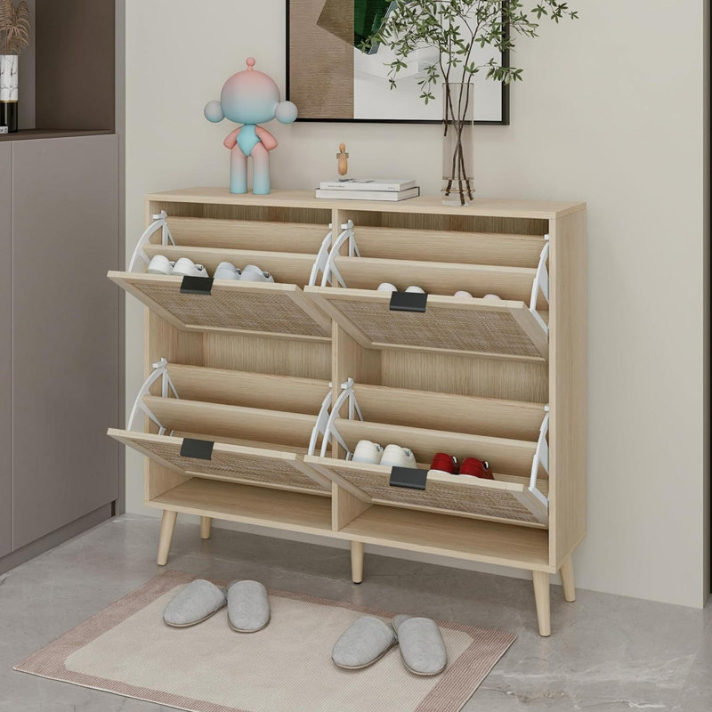 Rangement à chaussures 24 paires, Bois naturel