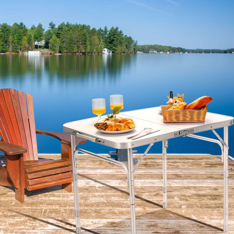 Aubriela 80cm Rectangular Adjustable Folding Table